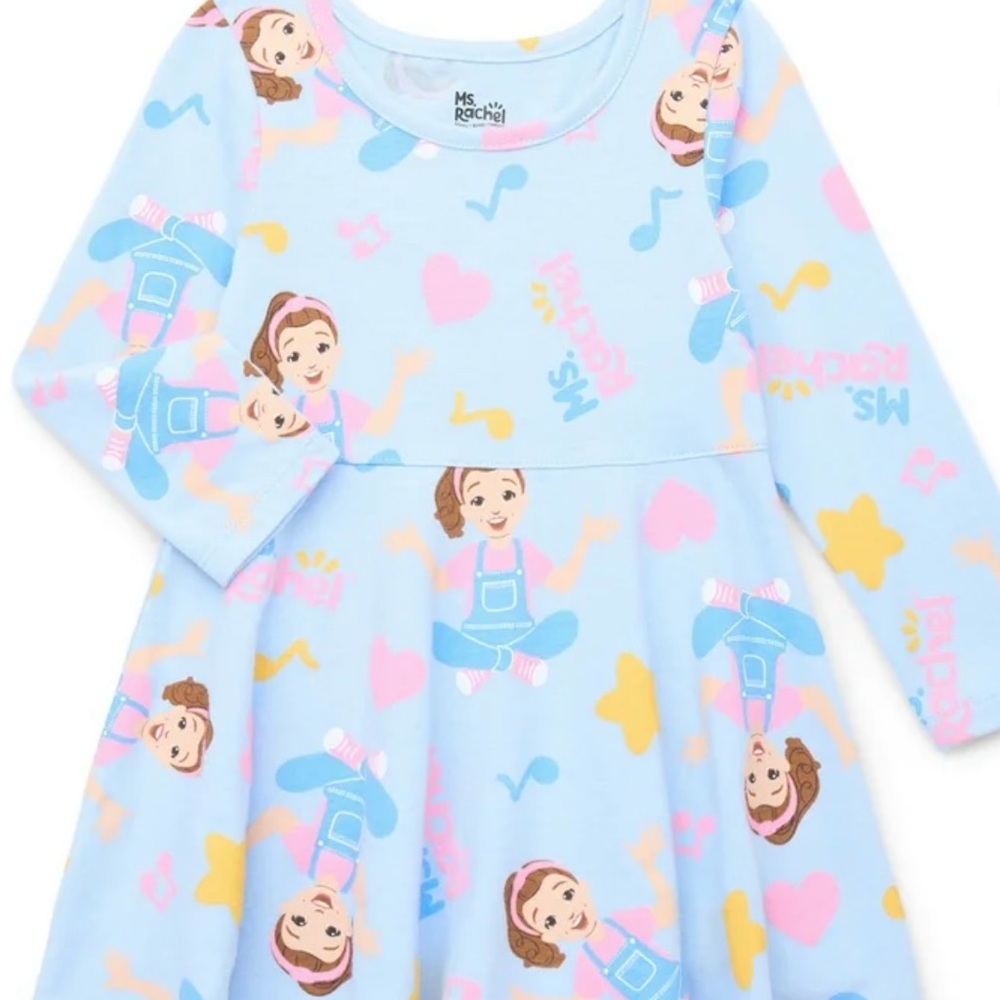 Ms. Rachel Kids Casual Dress - Blue and Pink